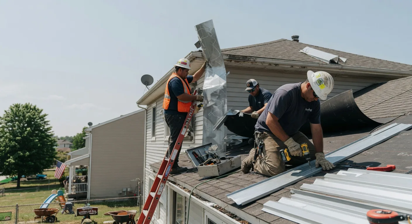 Storm Damage Metal Roof Repair in Bandana, KY